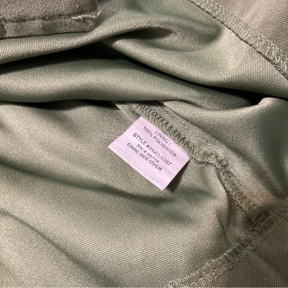 Elementz Petite Olive Green Blazer With Gathered Feminine Touch Large Petite - Picture 4 of 6